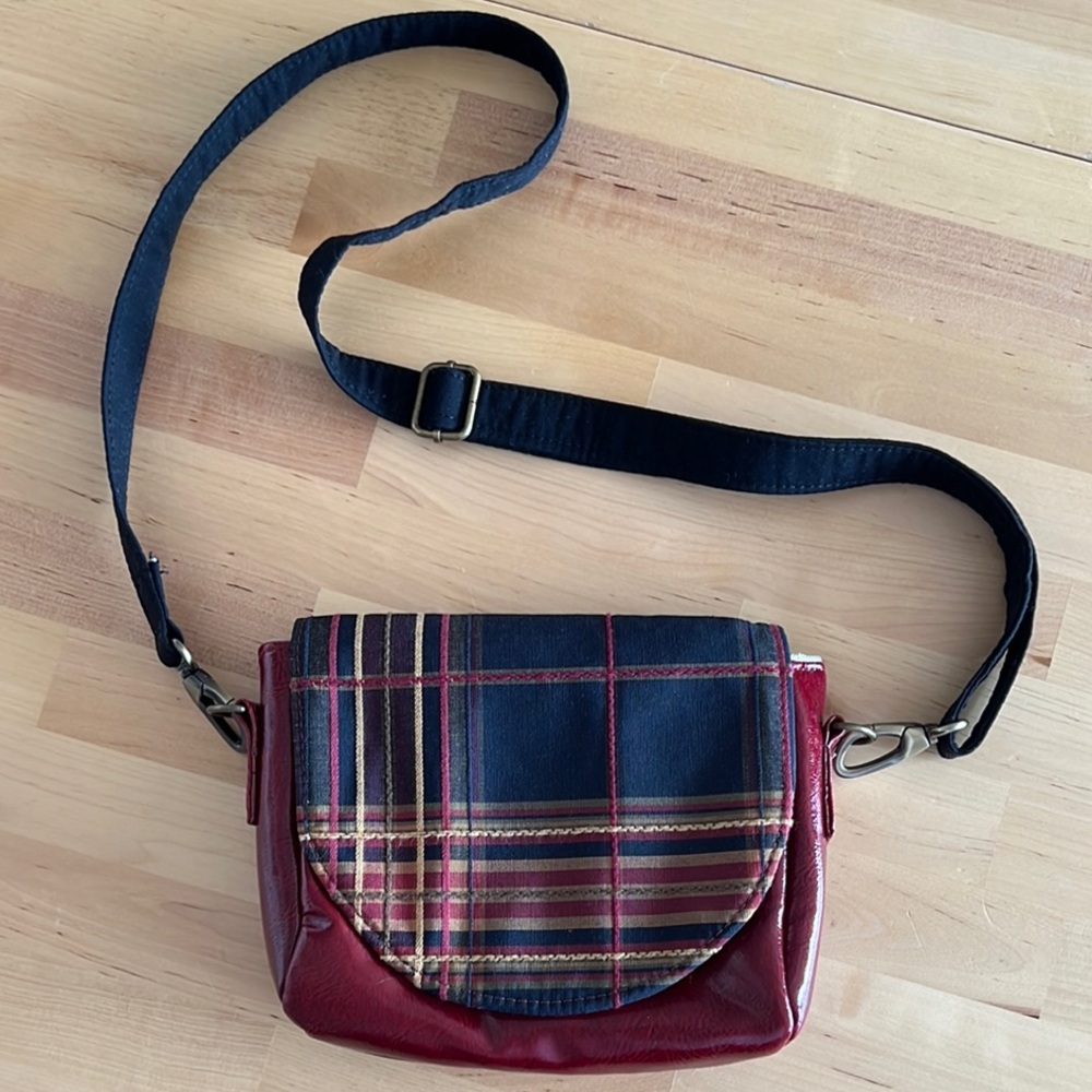 Handcrafted Plaid Crossbody Bag